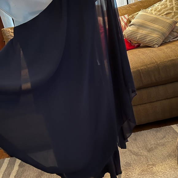 Zara navy blue beautiful one shoulder dress in excellent condition medium - Picture 7 of 12